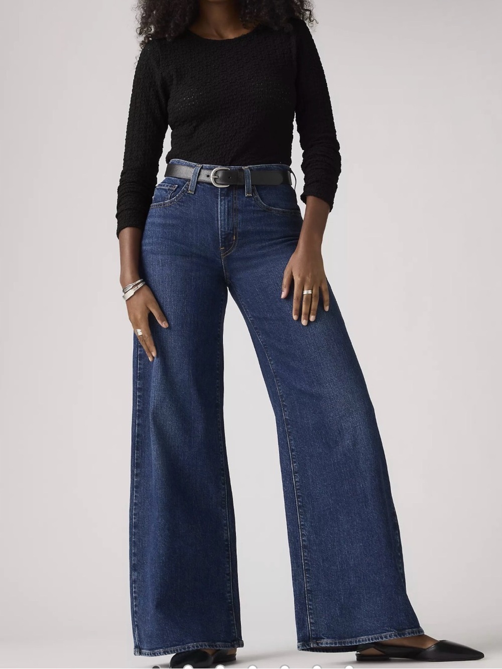 Levi’s 728 Wide Leg High-Rise Women's Jeans Dark Blue Size 30